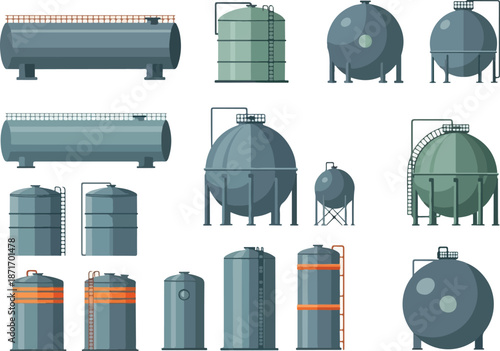 Diverse Industrial Storage Tanks Spherical, Horizontal & Vertical Reservoir Collection