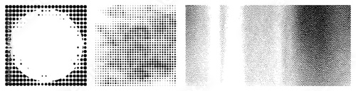 Halftone Dot Gradient Demonstrating Tone Variation