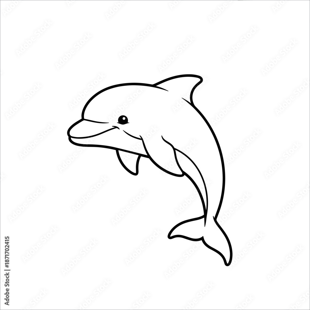 Obraz premium Dolphin vector illustration isolated on a white background swimming and jumping in the ocean