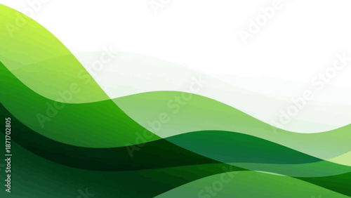 Abstract Green Flowing Shapes Background - Organic Design for Nature and Eco Themes