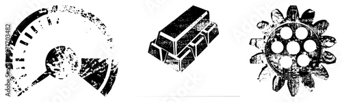 Vintage Speedometer, Gold Bar, and Bullet Set