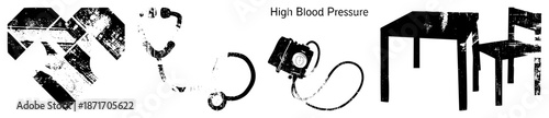 Medical Symbols for High Blood Pressure Diagnosis and Treatment