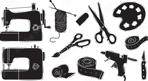 Sewing tools and equipment for crafting and design work