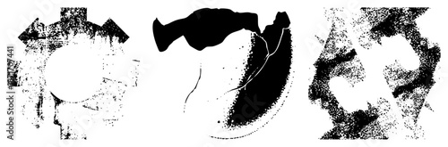 Abstract Geometric Shapes with Textured Halftone