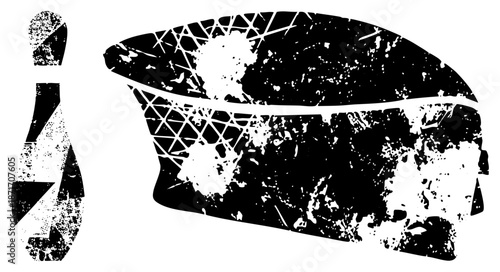 Vintage Bowling Pin and Ball Silhouettes with Distressed Texture