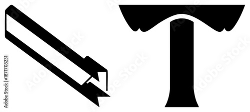 Bold Typography Letter T with Pencil for Design Projects