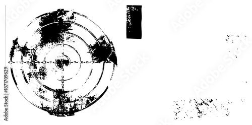 Abstract Target with Distressed Circular Layers and Speckled Texture