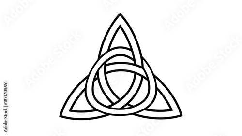 Abstract Celtic Trinity Knot Symbol Vector Illustration Black and White