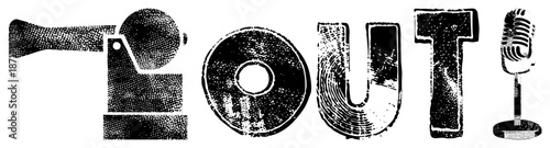 Vintage Radio and Microphone Set for "OUT" Broadcast Theme