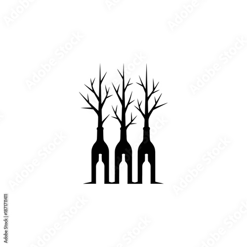 Three deer with antlers standing together in silhouette.
