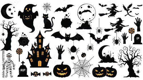 Halloween icons and symbols