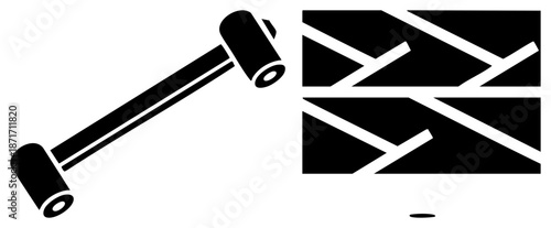 Sledgehammer Striking Geometric Block