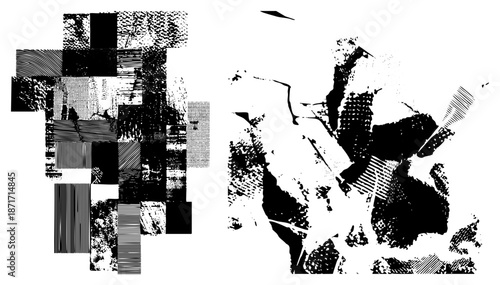 Abstract Geometric Composition with Halftone and