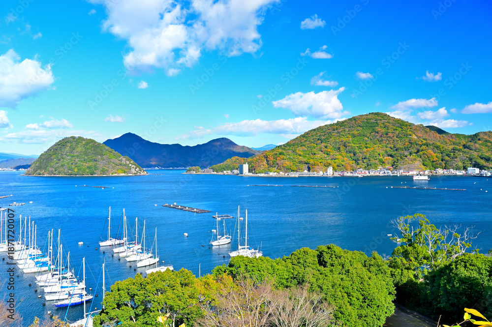 Obraz premium 伊豆長浜城跡からの眺め 静岡県沼津市