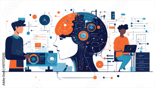 vector AI Development Team Working Together Collaboratively.