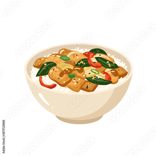 Delicious Dumplings with Vegetables in Bowl.