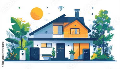 vector Bright Page Page era House Illustration