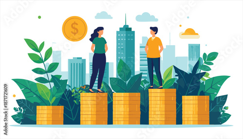 vector Business Growth and Financial Success Concept