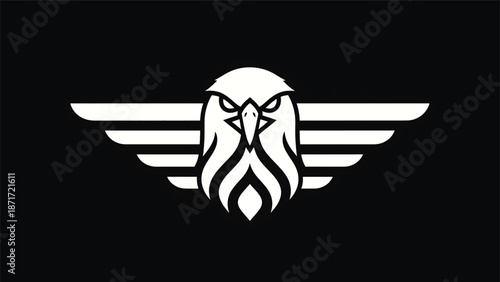 Majestic eagle emblem with outstretched wings, powerful and striking design.