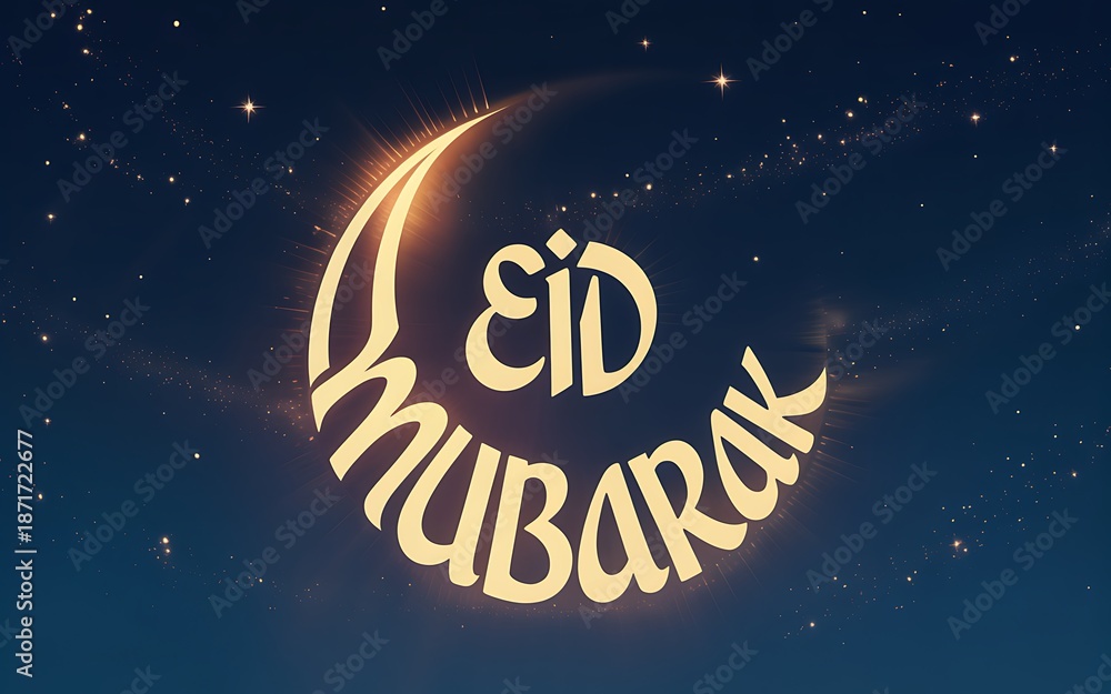 Fototapeta premium Eid mubarak ramadan kareem wishes greetings islamic festival celebration