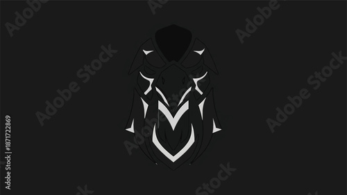 Silhouette of a person in a hooded jacket, minimalist art style, dark background.