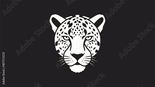 Elegant monochrome portrait of a majestic leopard, showcasing its intense gaze and spotted fur.