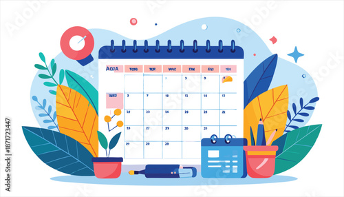 vector Calendar Page Page Object Stationery Office