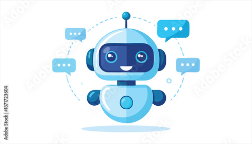 vector Cartoon Robot Character Page Page Interface