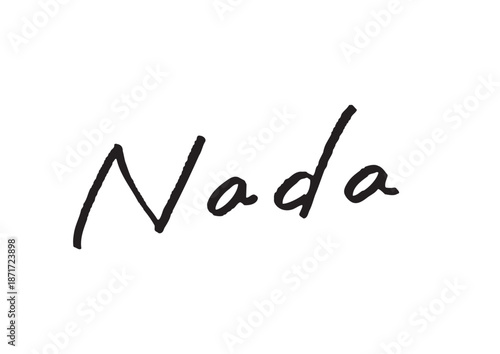 手書き風筆記体で書かれた『Nada』の英字デザイン文字｜灘, 日本語表記, 英字, 筆記体, 手書き