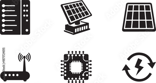 Technology and energy server router solar panel circuit