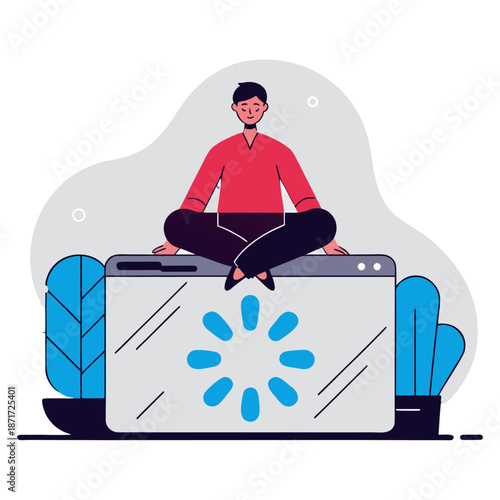 Cloud Computing Server Management Flat Illustration ai