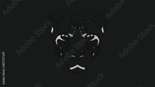 Intense gaze of a panther, a striking silhouette against the darkness, captivating presence.