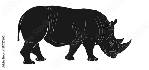 rhino animal silhouette vector design