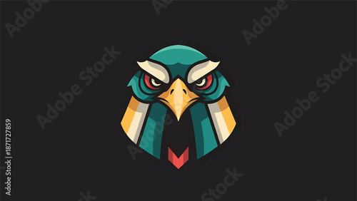 Intense gaze of a stylized eagle, a symbol of power and focus.