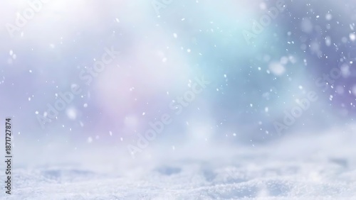 Wallpaper Mural Gentle snow falling on a soft, blurred winter landscape with pastel Torontodigital.ca