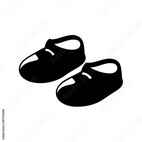 Adorable black and white baby shoes, perfect for new born toddlers wear