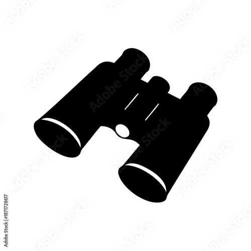 High Contrast Binoculars Graphic Illustration of Enhanced Visual Perception for Explorers