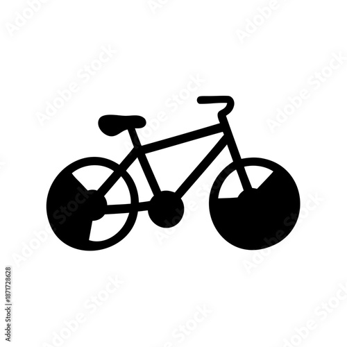 Minimalist bicycle icon on white background displaying simplistic design elements well