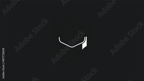 Minimalist black and white image of a graduation cap, simple design.
