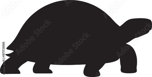 30 Black Solid Silhouettes: Walking Turtle