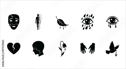 Collection of various emotional symbols.