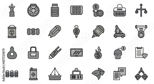 Collection of various office supplies.