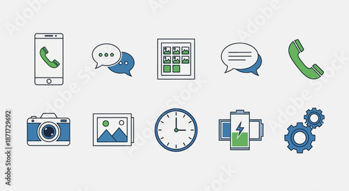 Collection of various technology icons.