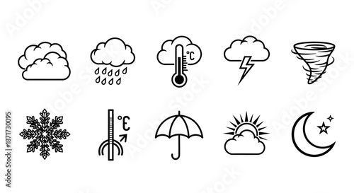 Weather forecast icons on white background 1.