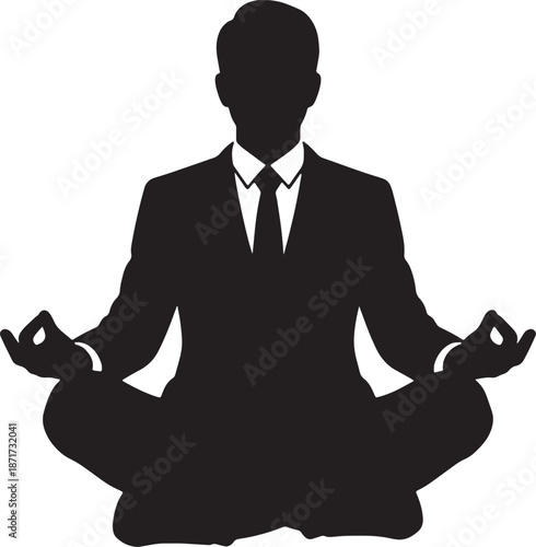 30 Black Solid Silhouettes: Meditating Lotus Pose