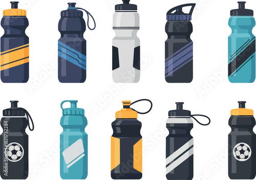 Variety of Water Bottles Stay Hydrated with Sports Drinks