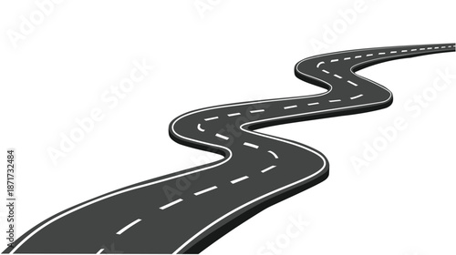 Winding road illustration representing journey, direction and progress concept