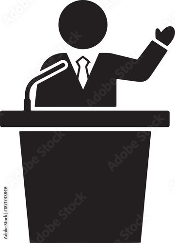 30 Black Solid Silhouettes: Podium Presentation