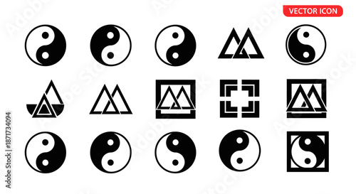 Yin Yang and Triangle Symbols.