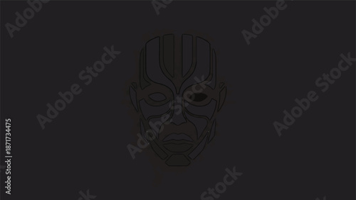 Intricate dark sculpture with detailed features and artistic design, mysterious and captivating.